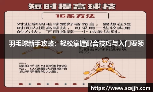 羽毛球新手攻略：轻松掌握配合技巧与入门要领