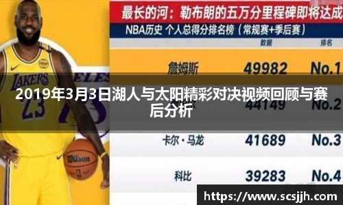 2019年3月3日湖人与太阳精彩对决视频回顾与赛后分析