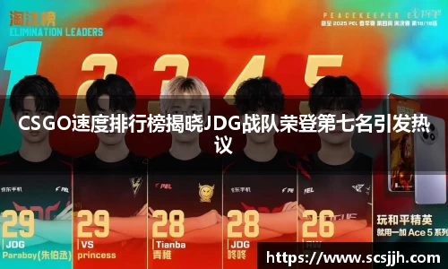 CSGO速度排行榜揭晓JDG战队荣登第七名引发热议