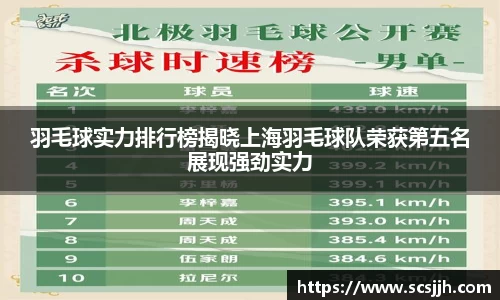 羽毛球实力排行榜揭晓上海羽毛球队荣获第五名展现强劲实力